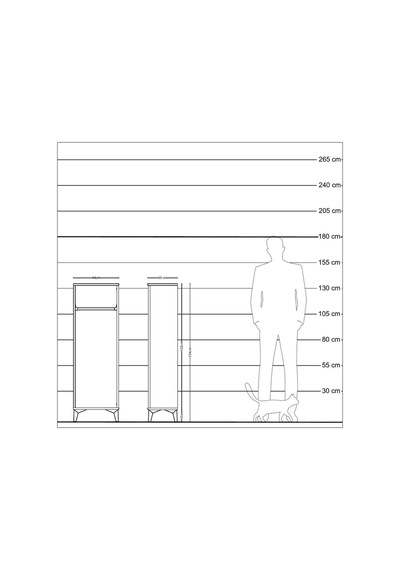 Arges Dolap Tek Askılı 44x30x134 Antrasit-aytaşı Antrasit