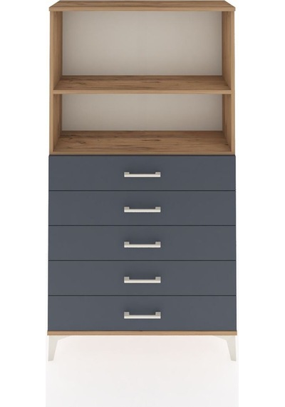 Arges Dolap 2 Raflı 5 Çekmeceli 88x30x163 Çam-antrasit Çam Arges Dolap 2 Raflı 5 Çekmeceli 88x30x163 Çam-antrasit Çam