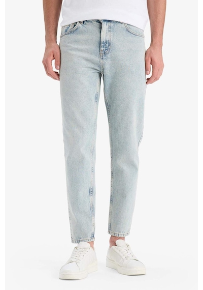DeFacto %100 Pamuk 90's Slim Fit Dar Kalıp Yüksek Bel Dar Paça Jean Yıkamalı Pantolon F3903AX25SMNM39