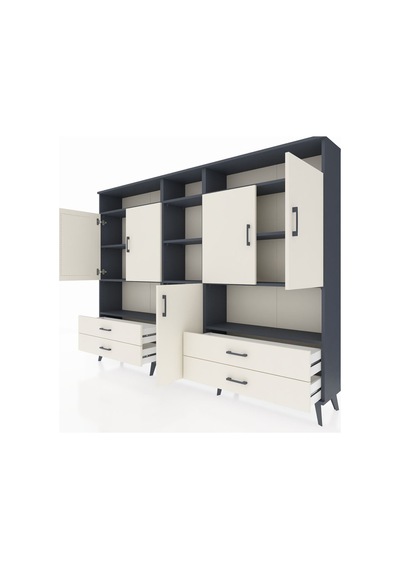 Arges Dolap 12 Raflı 4 Çekmeceli 5 Kapaklı 220x30x163 Antrasit-aytaşı Aytası - Antrasıt Arges Dolap 12 Raflı 4 Çekmeceli 5 Kapaklı 220x30x163 Antrasit-aytaşı Aytası - Antrasıt