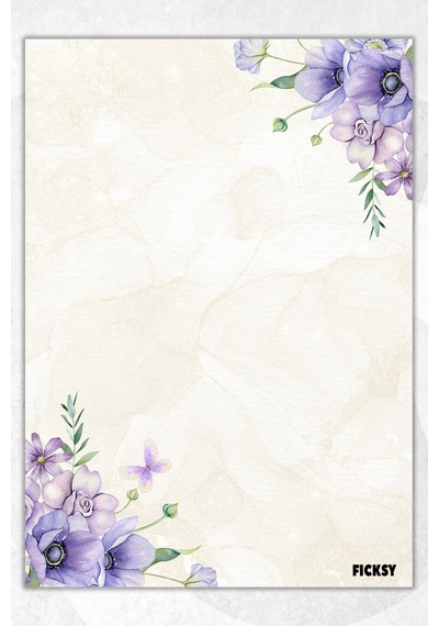 A5 Çiçek Bloknot Çizgisiz Defter - 50 Yaprak - Memopad - Notepad - Not Defteri - Not Kağıdı - 1969 Çok Renkli