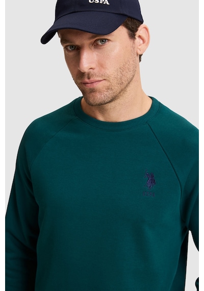 U.S. Polo Assn. Erkek Yeşil Basic Sweatshirt 50329441 Vr060 Eden Green