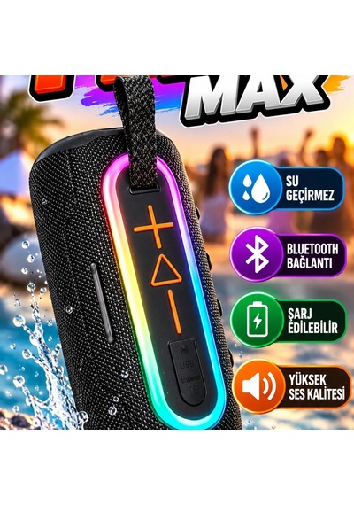 Flip6 Max Bluetooth Hoparlör Kablosuz Şarj Edilebilir Su Geçirmez Yüksek Ses Kaliteli