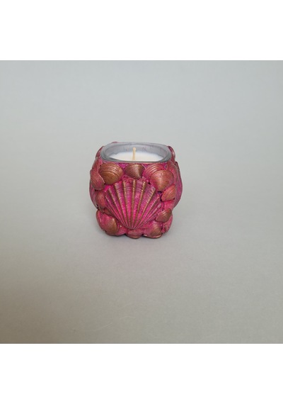 Âric Fuşya Deniz Kabuklu Bardakta Dekoratif Soya Wax Mum 001