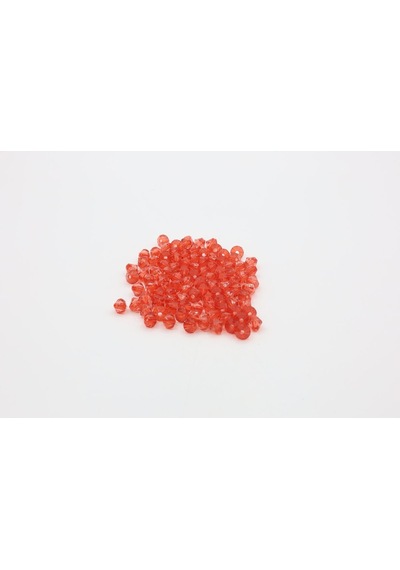 Akrilik Piramit Boncuk 4-6-8 Mm 4 Mm / Açık Kırmızı
