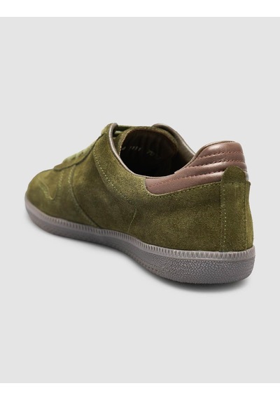 %100 Hakiki Süet Deri Haki Kadın Sneaker Haki