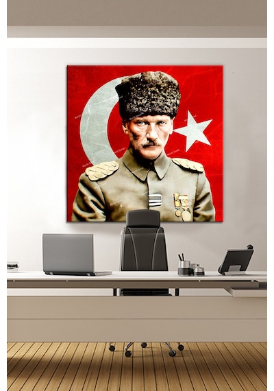 Atatürk Mustafa Kemal Makam Panosu Kanvas Tablo Resmi Kurumlar Okullar (8farklı Ölçü) 100 x 100