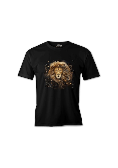 Burçlar - Aslan Siyah Erkek Tshirt 001