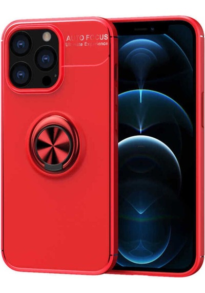 Apple Uyumlu iPhone 13 Pro Max Uyumlu Zore Ravel Silikon Kılıf-kırmızı -
