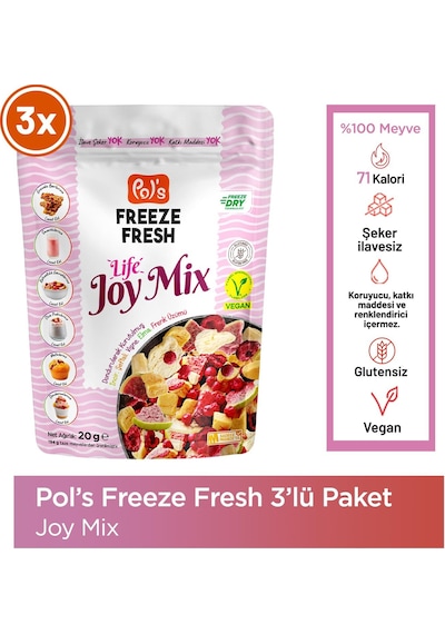 Pol's Freeze Fresh Dondurularak Kurutulmuş Joy Mix 20 G X 3 Adet 20 G