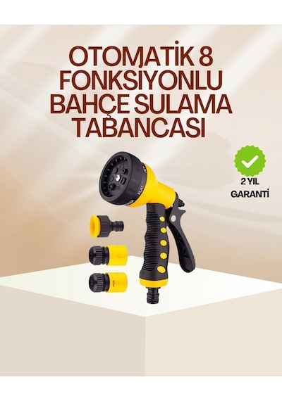 8 Fonksiyonlu Bahçe Sulama Tabancası Seti Çok Amaçlı Hortum Ucu