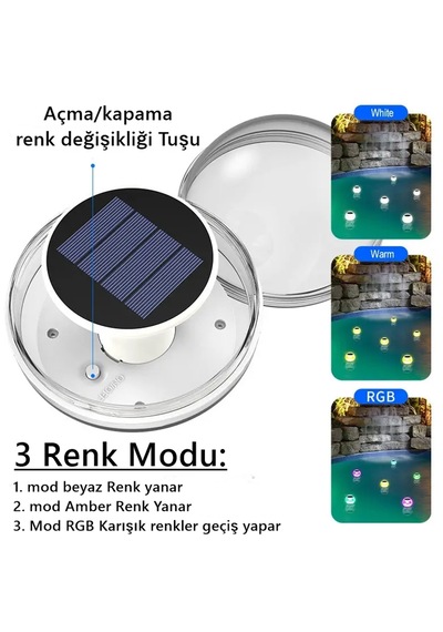 Güneş Enerjili Dekoratif Solar Havuz Ledi- Dekoratif Havuz Ledi