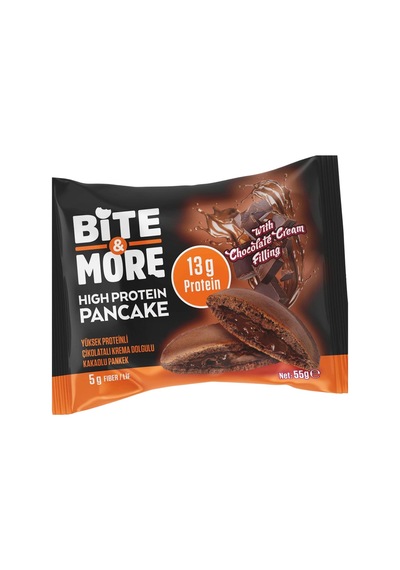 Bite & More Duble Çikolatalı Proteinli Pankek 55 G - 8 Adet Tarı