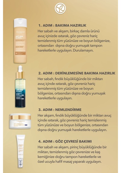 Yves Rocher Yaşlanma Karşıtı Gece Bakım Seti- Gece Serumu 30ml&gece Kremi 50ml &göz Kremi 15ml&aha Losyon 122ml
