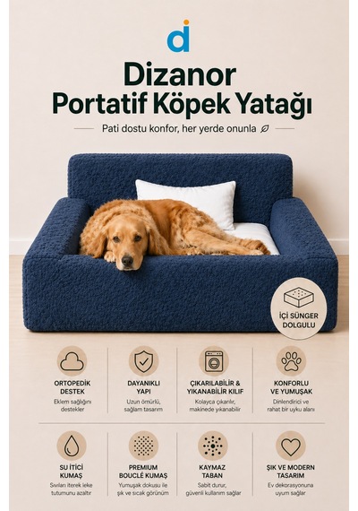 Softnest 3in1 Modüler Köpek Yatağı Ortası Bombeli, Sünger Dolgulu, Anti - Slip Tabanlı Ve Yastıklı Konfor Seti