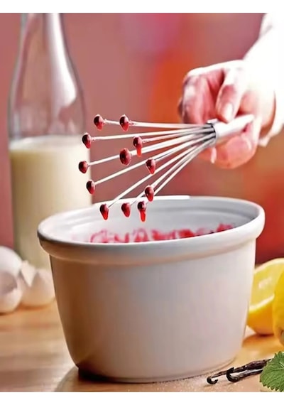 Lüks Ayarlanabilir Paslanmaz Çelik Metal Boncuk Top Uçlu Çırpıcı Sos Karıştırıcı Yumurta Çırpıcı Pas Diğer