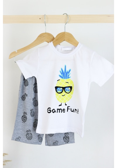Harika Kids Erkek Çocuk Gözlük Model Pamuklu Şortlu 2'li Takım 001