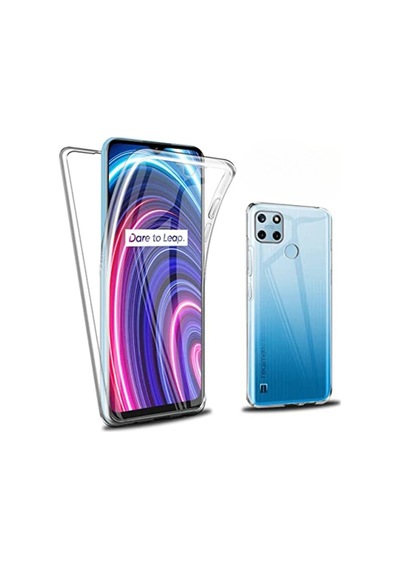Teknomoda Oppo Realme C21Y Kılıf Şeffaf 360 Ön Arka Korumalı Silikon