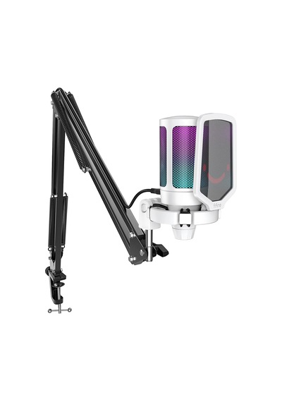 Ampligame A6t Twitch - Youtuber - Gamer - Tiktok - Yayıncı Usb Mikrofon Seti Beyaz