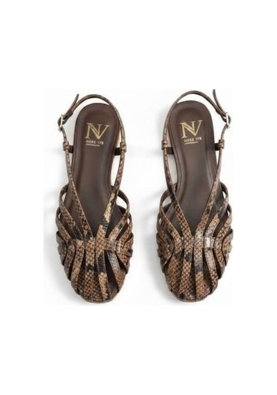 Ne&ve Shoes Kahve Yılan Biye Kadın Günlük Sandalet