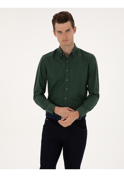 Pierre Cardin Erkek Yeşil Gömlek Desenli 50316751-vr054 Yeşil