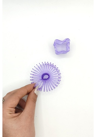 Mini Kelebek Şekilli Neon Mor Stres Yayı Oyuncak Stres Yayı - 3 Cm Çapında - 1 Adet