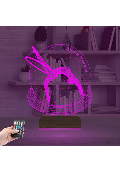 Luvivia Jimnastik Jimlastik Kişiye Özel 3d Lamba - Masa Gece Lambası Şeffaf