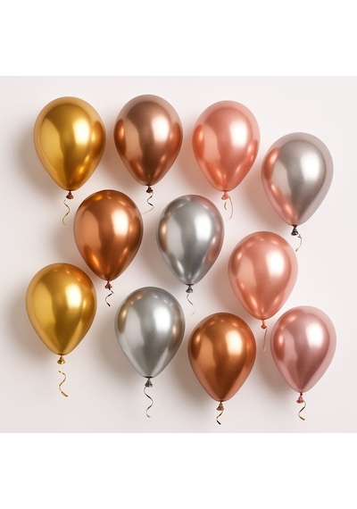 50 Adet Balon Doğum Günü Parti Süs Eğlence 11 İnç 28 Cm Metalik Karışık Renk Hediye Renkli