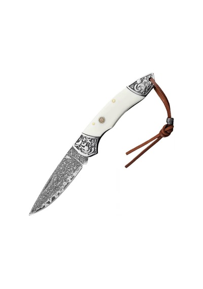 Sibirya Edc Kamp Survival Damascus Çakı Beyaz