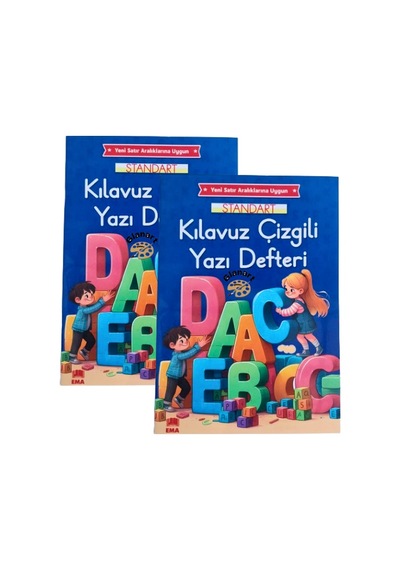 2024 Yeni Müfredat Klavuz Çizgili Güzel Yazı Defteri 2 Adet Büyük Boy 19x27 Cm 48 Sayfa