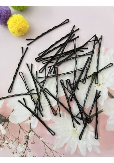 Kadın Siyah Profesyonel Tel Toka Lastik Toka 50 Lastik 50 Tel Toka Toplam 100 Adet Siyah