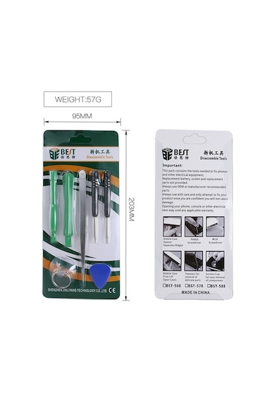 Best Bst-588 7 Parça Cımbızlı Telefon Kasa Ekran Açma Tamir Seti
