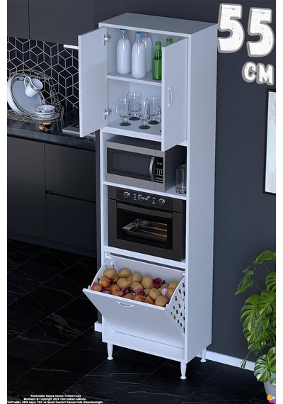 Asel 55 Cm Fırın Uyumlu Sepetli Çok Amaçlı Dolap Banyo Kirli Çamaşır Oyuncak Dolabı Beyaz 55x213x32 Asel 55 Cm Fırın Uyumlu Sepetli Çok Amaçlı Dolap Banyo Kirli Çamaşır Oyuncak Dolabı Beyaz 55x213x32
