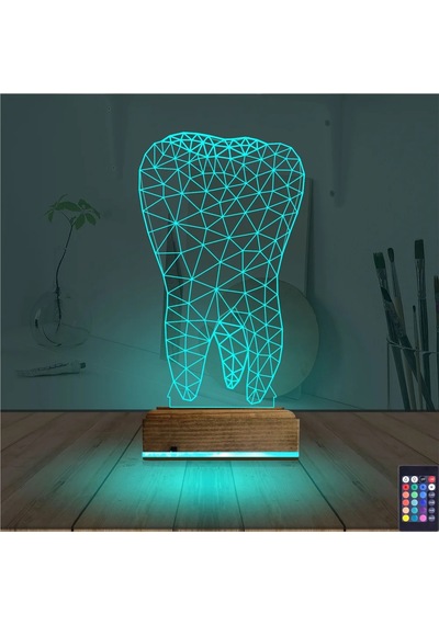 Luvivia Diş 3d Lamba - Masa Gece Lambası Şeffaf