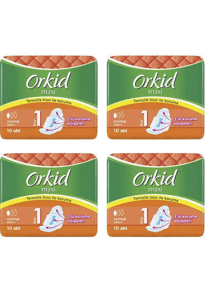 Orkid Maxi Normal Hijyenik Ped 40'Lı (10X4'Lü Paket)
