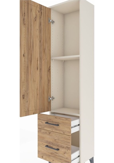 Arges Dolap 2 Raflı 2 Çekmeceli Tek Kapaklı 44x30x182 Aytaşı-çam Aytaşı