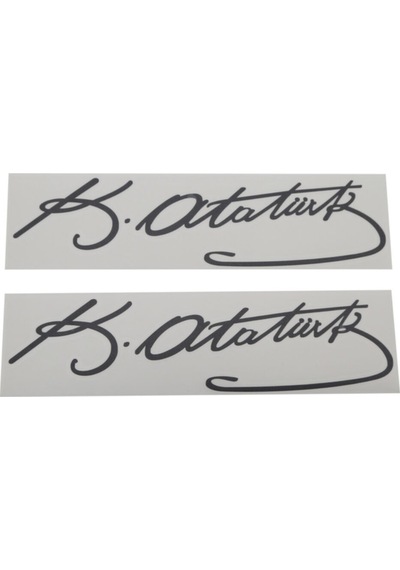 Kemal Atatürk Imzası Oto Sticker Siyah