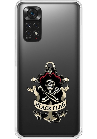 Xiaomi Redmi Note 11 Uyumlu Şeffaf Kılıf Pirate 4 Tasarımlı