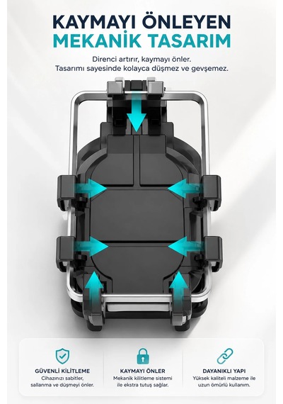 Exenar - Siyah - Motosiklet Titreşim Önleyici Motosiklet Telefon Tutucu Gidon Bağlantılı Motosiklet Scooter Bisiklet