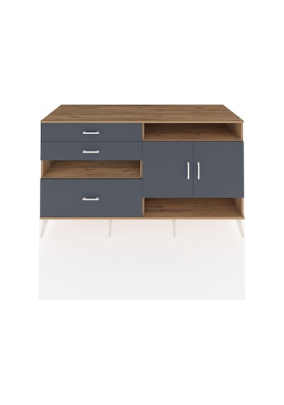 Kronos Konsol 4 Raflı 3 Çekmeceli 2 Kapaklı 176x59x99 Çam-antrasi Çam-antrasit