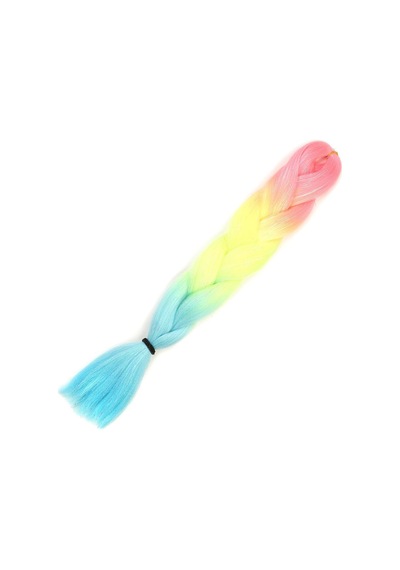 Simli Fuşya / Neon Sarı / Açık Mavi Ombreli Örgülük 100 Gr. - Rxlu-463184 Çok Renkli