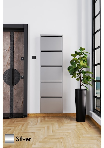 Evdemo 5 Kapaklı Metal Ayakkabılık Silver Evdemo 5 Kapaklı Metal Ayakkabılık Silver