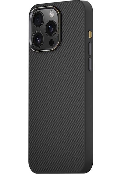 Apple iPhone 16 Pro Max Kılıf Magsafe Uyumlu 600d Raptic Aramid Fiber Serisi Kapak Siyah