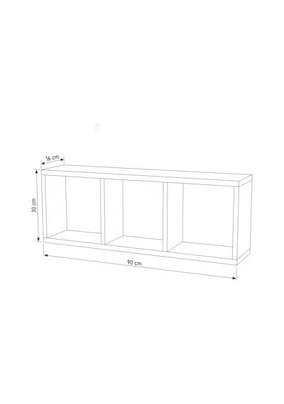 Vira Box Duvar Rafı 90 Cm Dekoratif Kitaplık Ve Duvar Rafı Antrasit