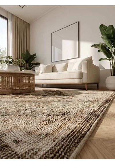 Kreasyon Halı Kadim Ka001 Kahve Makine Halısı