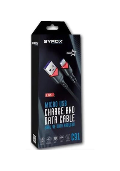 C91 Syrox 2 Amper Micro Usb Hızlı Şarj Cihaz Kablosu Data Kablo D