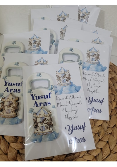 Atlı Karınca Temalı Erkek Bebek Açacak Hediyelik Magnet 20 Li Paket