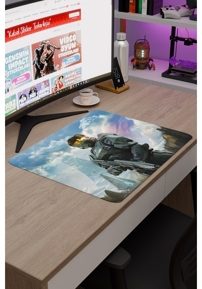 Halo Kaymaz Dikişli Kauçuk Oyuncu Mousepad V1 - 48x40 Xl Gaming Mouse Pad Fare Altlığı