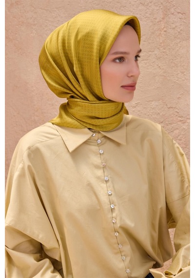 Belli İpek Eşarp - 4104-58 Gold Twill