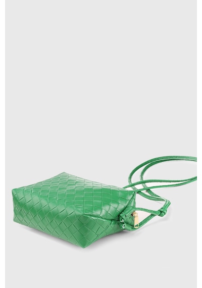 Housebags Yeşil Örgü Detaylı Çapraz Askılı Çanta 260 Yeşil
